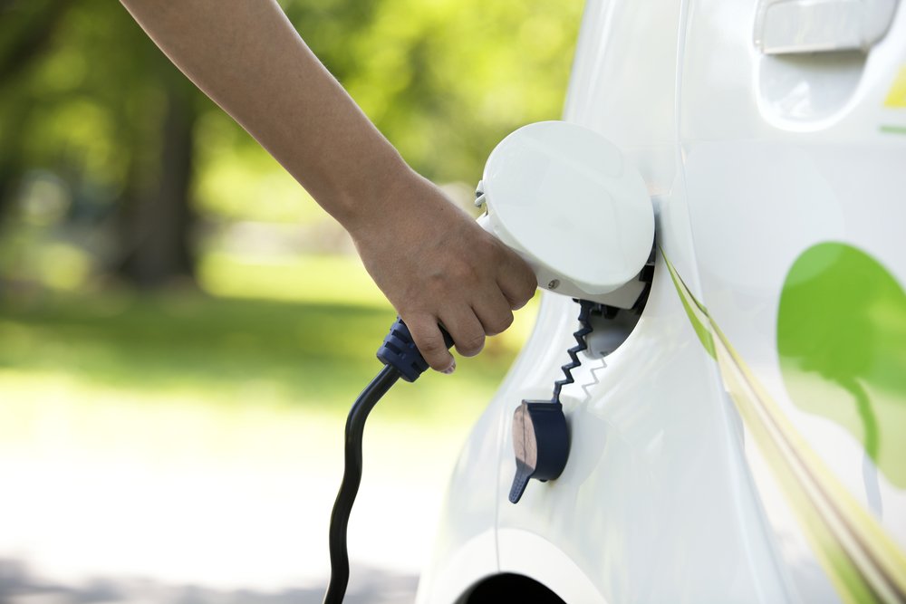 Car Being Charged with Charger After Electrical Vehicle Charging Installation in Fort Lauderdale