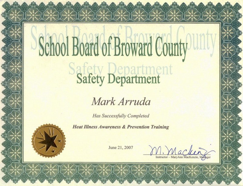 Broward County Safety Department Certification 