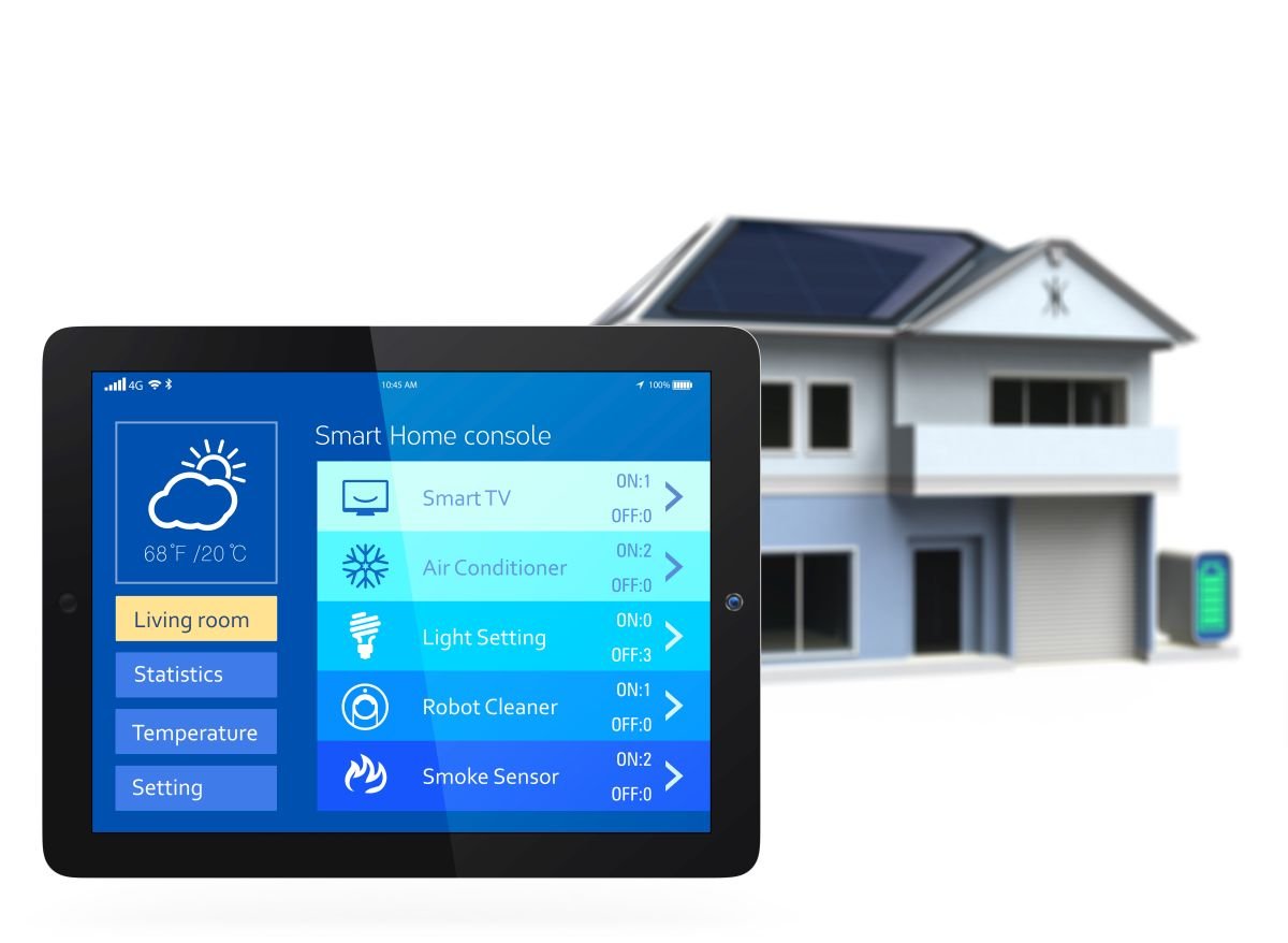 Tablet in Front of House with Smart Home Installation Services in Southwest Ranches