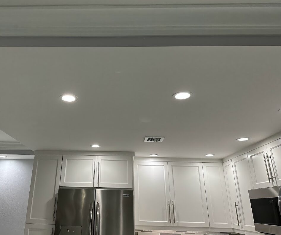 LED Lights in Kitchen after Electrical Renovations for Kitchens in Fort Lauderdale