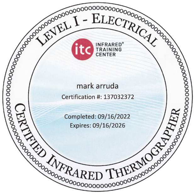 Level I certification infrared thermal scans