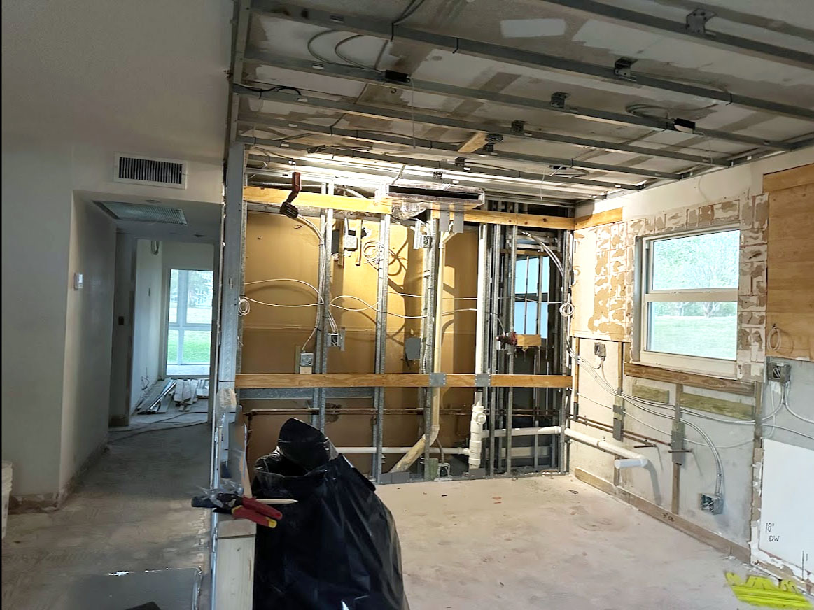 Construction of Kitchen Needing Electrician Services in Cooper City